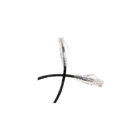 Cable Wholesale Slim Cat6a Black Copper Ethernet Cable, 10 Gigabit, 500 MHz, Snagless/Molded Boot, POE 13X6-62203